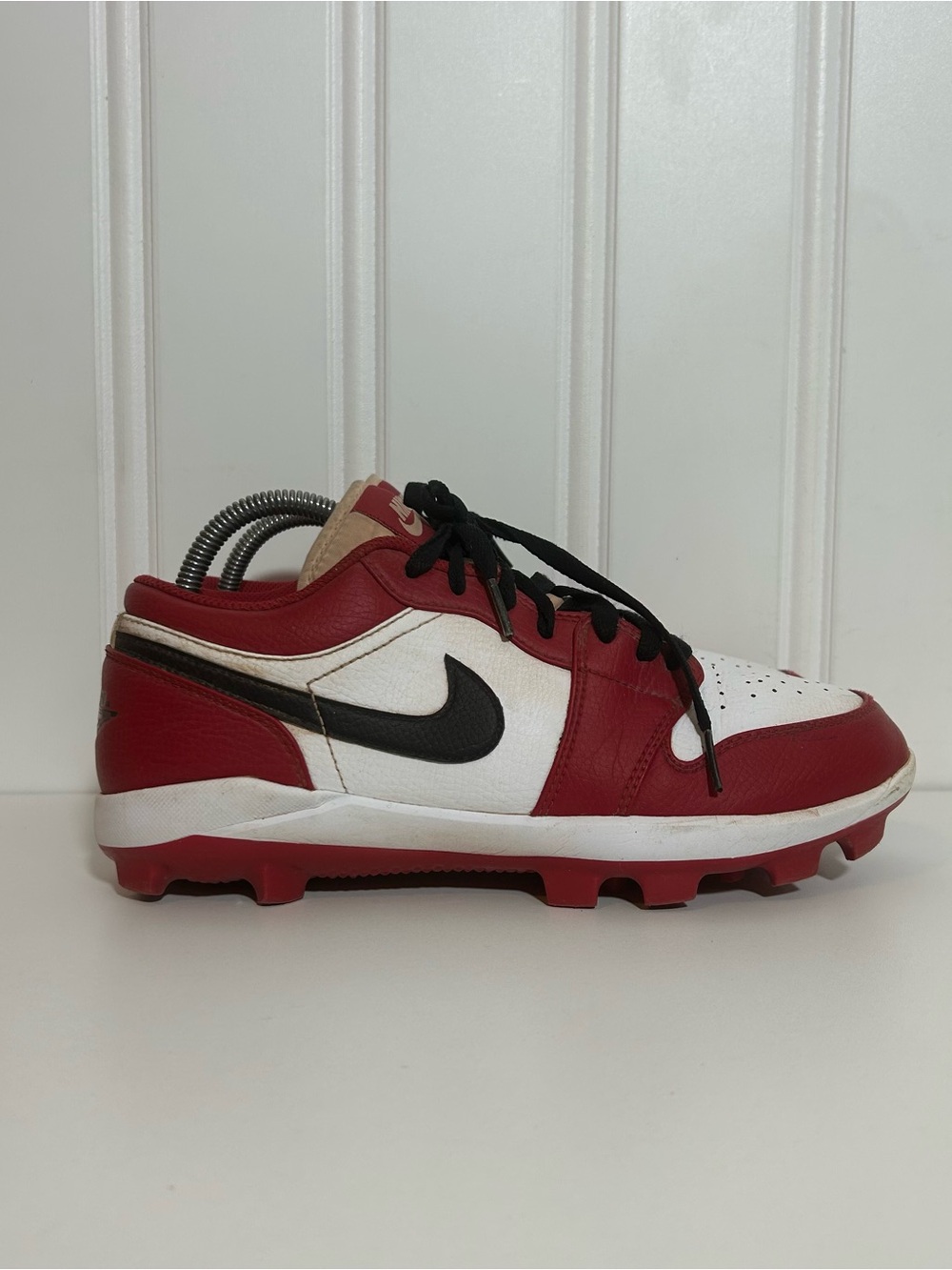 Jordan 1 Mcs low Chicago baseball cleats red white black men’s 8.5